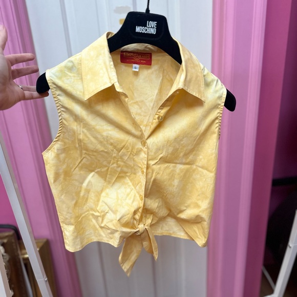 Vintage Tie Front sleeveless Crop Top Small - Picture 5 of 6